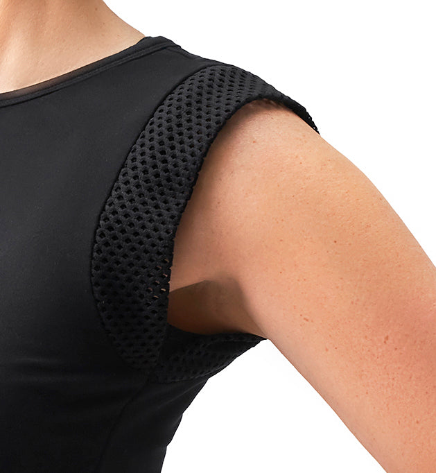 VIBE- MESH CAP SLEEVE TOP - FIT THE PART