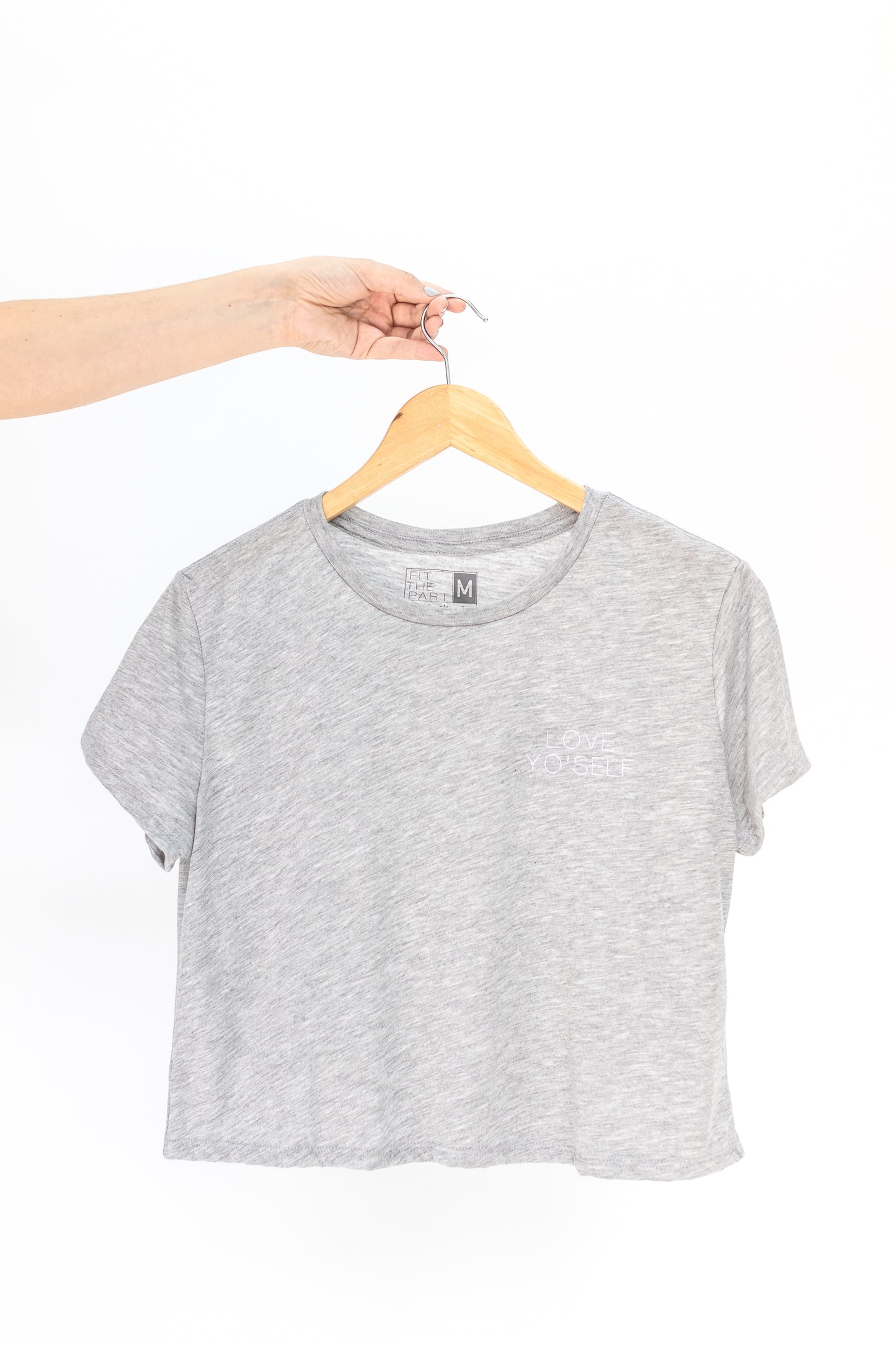 SHORT SLEEVE SHORT LENGTH FLOWY ULTRA-SOFT T-SHIRT FOR WOMEN - LOVE YO'SELF