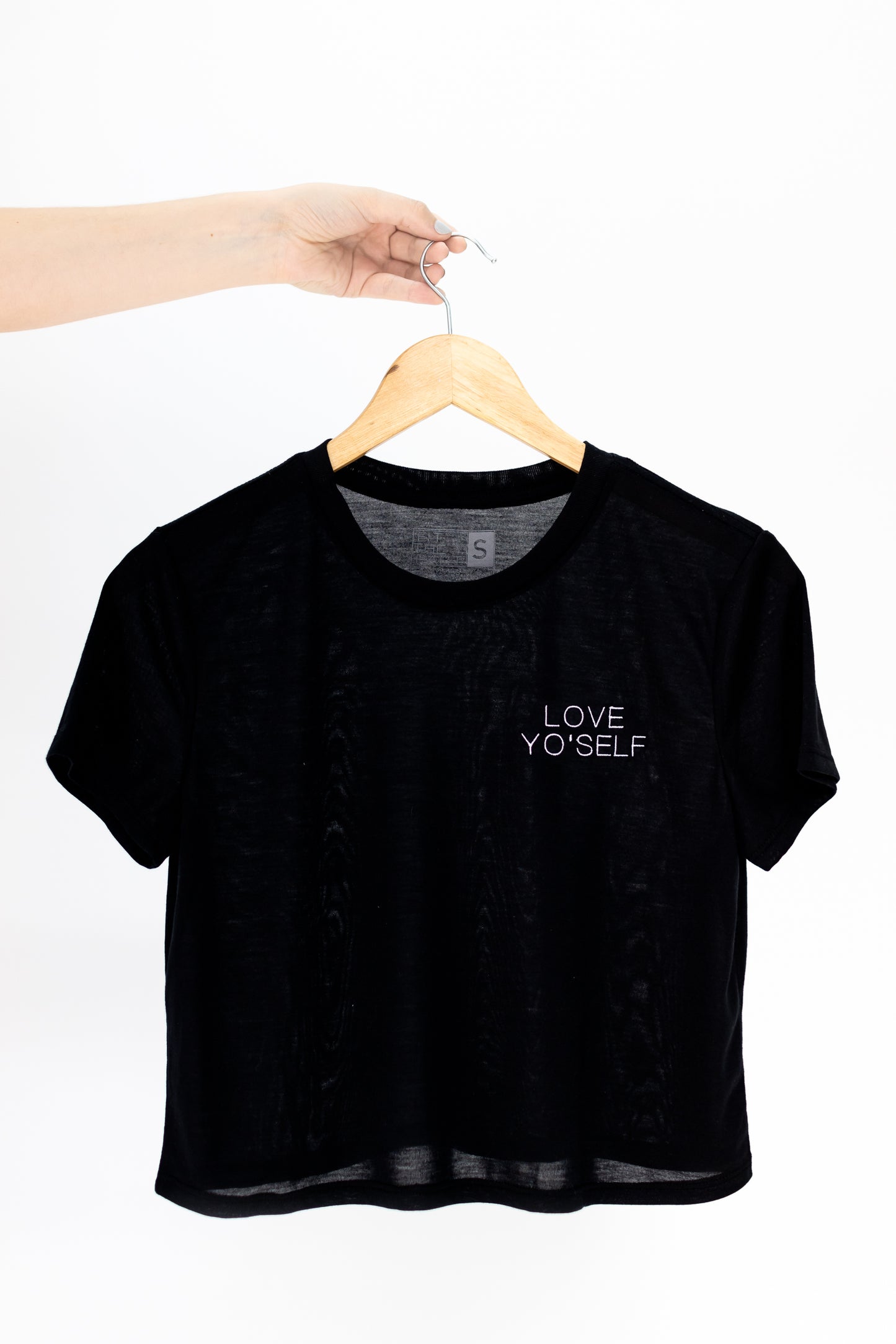 SHORT SLEEVE SHORT LENGTH FLOWY ULTRA-SOFT T-SHIRT FOR WOMEN - LOVE YO'SELF