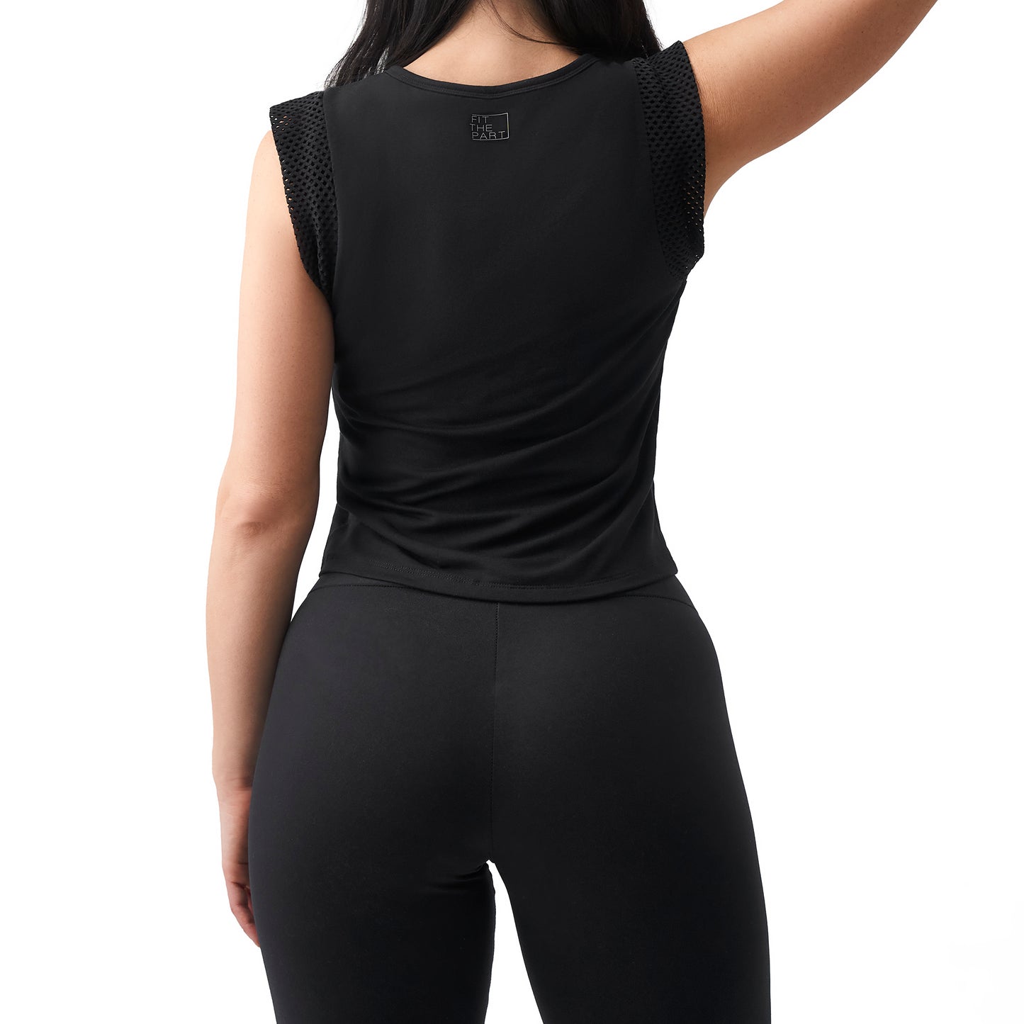 VIBE- MESH CAP SLEEVE TOP - FIT THE PART